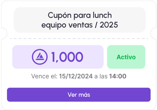 Cupón para lunch equipo ventas con 1,000 créditos Maslow