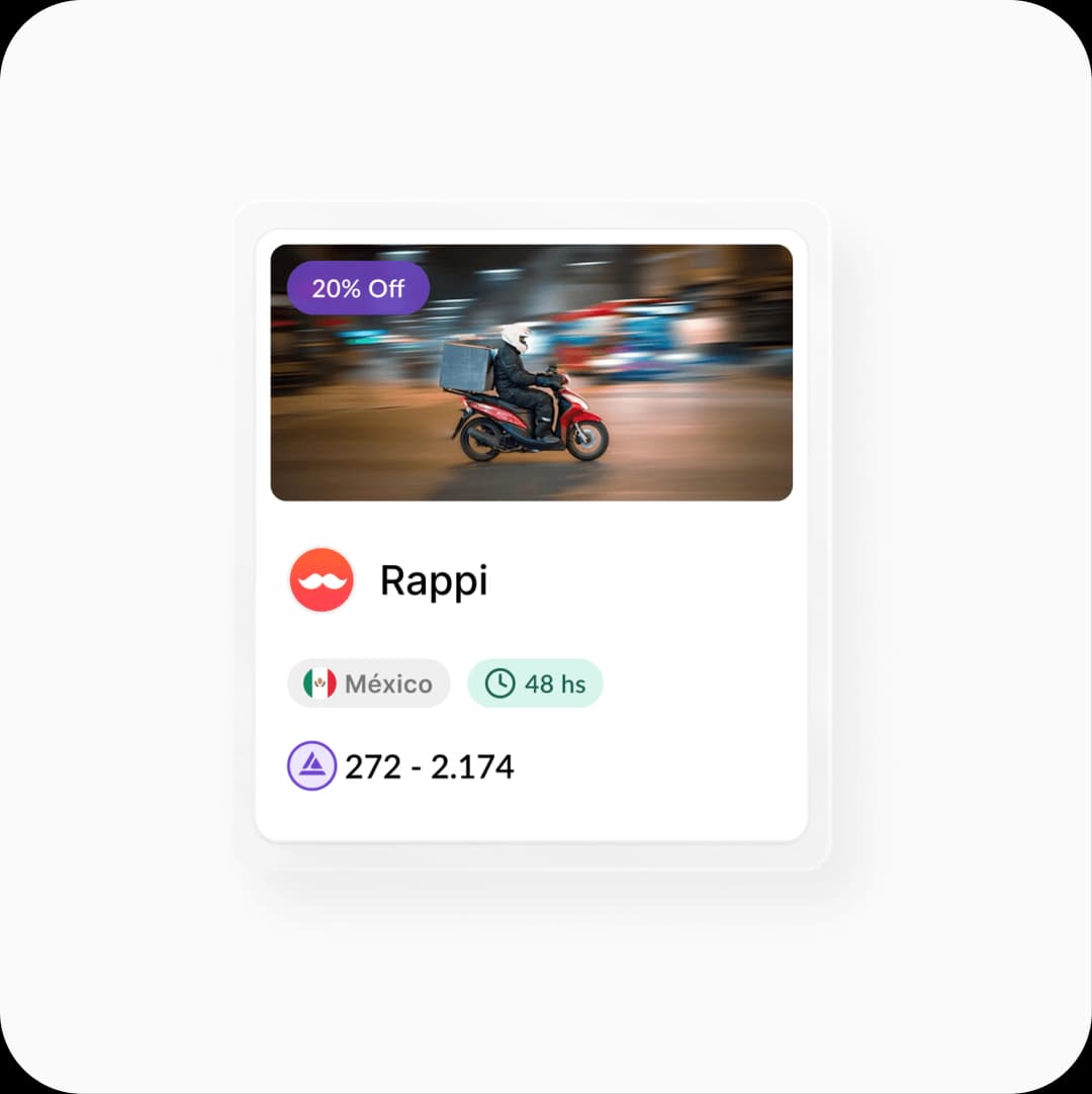 Rappi benefit card available in the Maslow redemption catalog