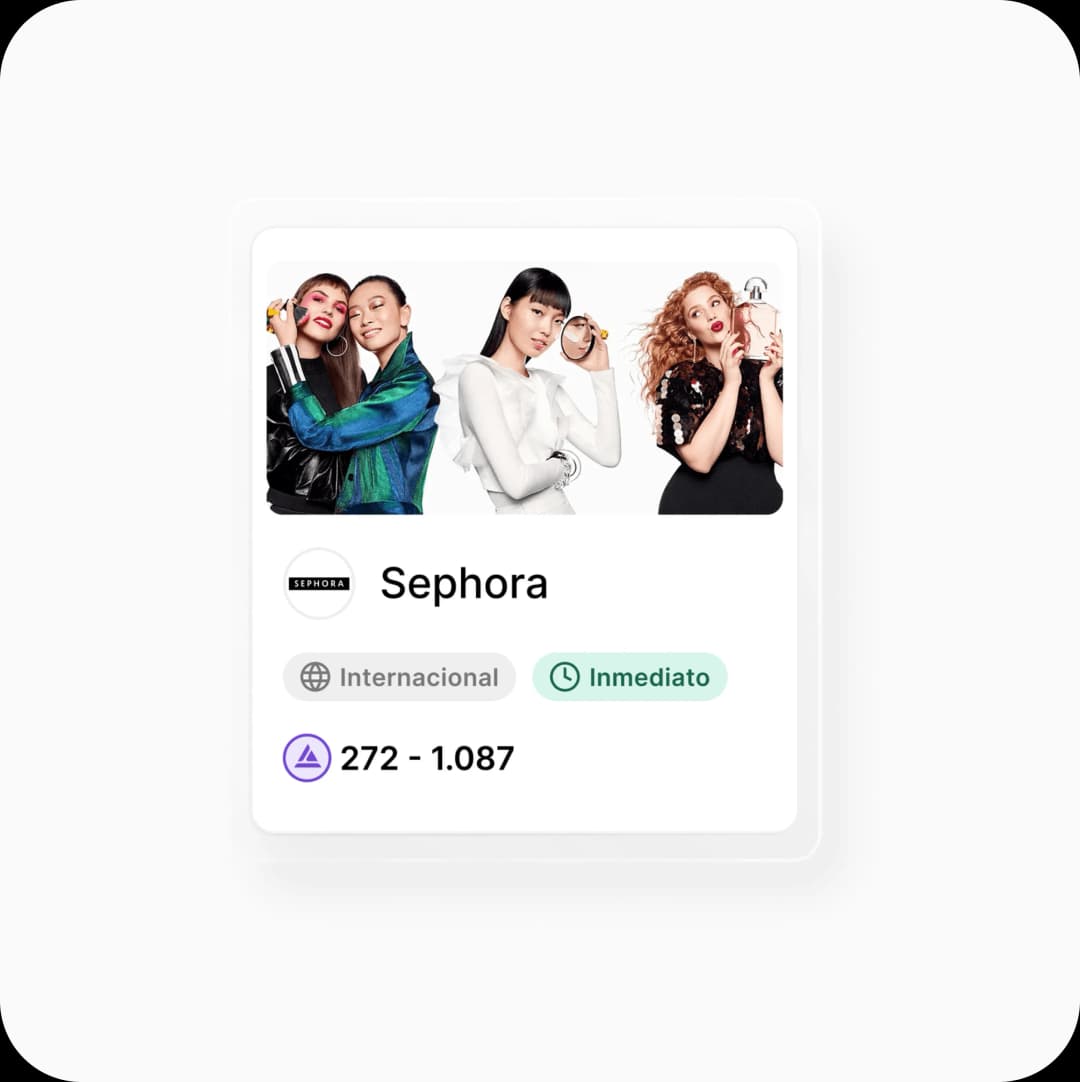 Tarjeta de beneficio Sephora en plataforma Maslow
